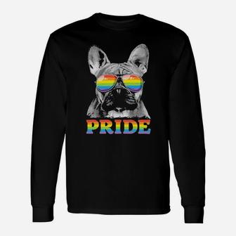 French Bulldog Gay Pride Lgbt Rainbow Flag Long Sleeve T-Shirt - Monsterry AU