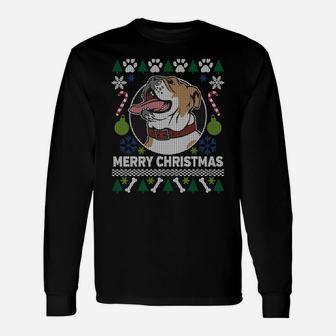French Bulldog Merry Christmas Ugly Xmas Dog Paws Sweatshirt Unisex Long Sleeve | Crazezy
