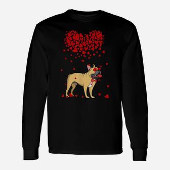 French Bulldog Outfit Dog Valentine Long Sleeve T-Shirt - Monsterry