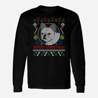 French Bulldog Ugly Christmas Sweatshirt Tacky Xmas Gift Unisex Long Sleeve | Crazezy CA