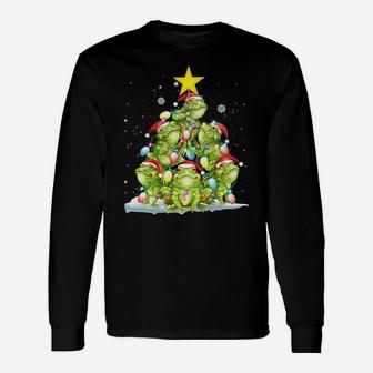Frog Ornament Decoration Christmas Tree Tee Xmas Gifts Sweatshirt Unisex Long Sleeve | Crazezy