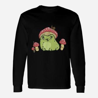 Frog With Mushroom Hat Snail Unisex Long Sleeve | Crazezy