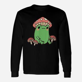 Frog With Mushroom Hat Unisex Long Sleeve | Crazezy