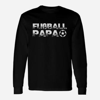 Fußball Papa Langarmshirts Schwarz mit Ballmotiv, Geschenk für Väter - Seseable