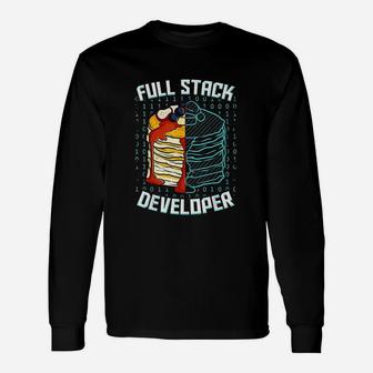 Full Stack Developer Funny Pancake Web Coder Programmer Gift Unisex Long Sleeve | Crazezy