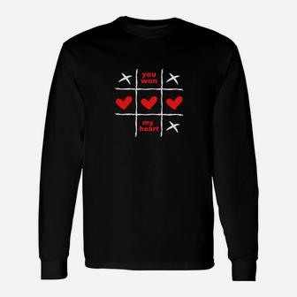Fun Valentines Day You Won My Heart Long Sleeve T-Shirt - Monsterry