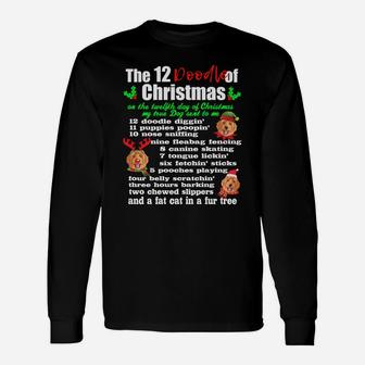Funny 12 Days Of Christmas Golden Doodle Sweatshirt Dog Unisex Long Sleeve | Crazezy