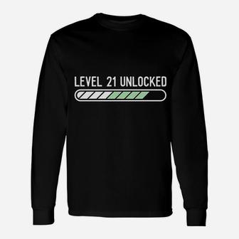 Funny 21St Birthday Level 21 Unlocked Unisex Long Sleeve | Crazezy AU