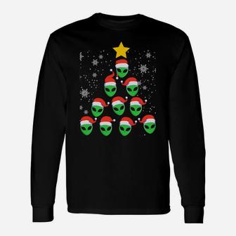 Funny Alien Christmas Tree Pajama Costume Sweatshirt Unisex Long Sleeve | Crazezy CA