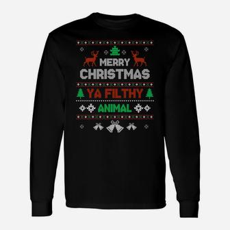 Funny Alone At Home Movies Merry Christmas You Filty Animal Unisex Long Sleeve | Crazezy