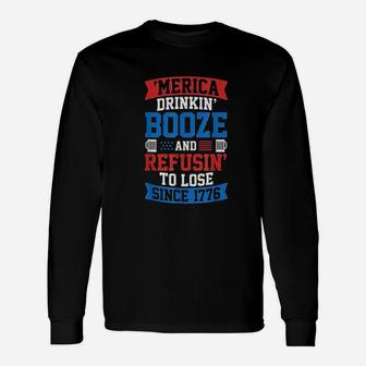 Funny American Murica Beer Drinking For 4Th Of July Unisex Long Sleeve | Crazezy DE