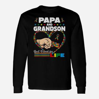 Funny Autism Awareness Papa Grandson Best Friend For Life Unisex Long Sleeve | Crazezy CA