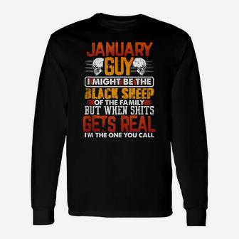 Funny Birthday Gift January Guy Black Sheep Of The Family Unisex Long Sleeve | Crazezy UK