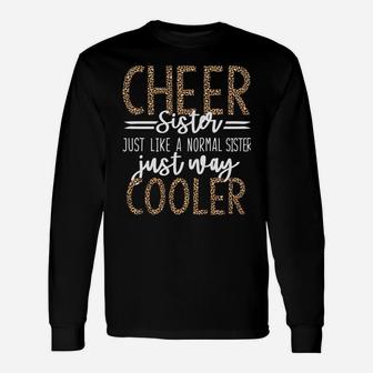 Funny Cheerleading Sister Leopard Cheetah Print Cheer Sister Sweatshirt Unisex Long Sleeve | Crazezy