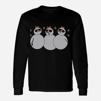Funny Chilling With My Snowmies Ugly Sweater Christmas Sweatshirt Unisex Long Sleeve | Crazezy