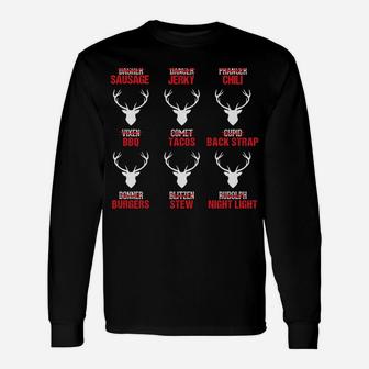 Funny Christmas Reindeer Hunter Deer Meat Hunting Gifts Unisex Long Sleeve | Crazezy