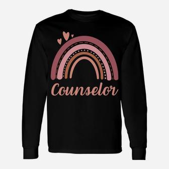 Funny Counselor Boho Rainbow Hearts Women Sweatshirt Unisex Long Sleeve | Crazezy