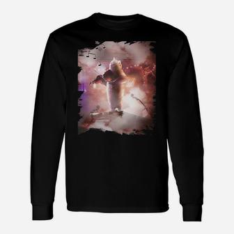 Funny Cute Cat Playing Violin Unisex Long Sleeve | Crazezy AU