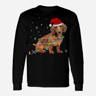 Funny Dachshund Christmas Light Gifts Xmas Sweatshirt Unisex Long Sleeve | Crazezy UK