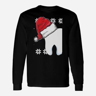 Funny Dentist Xmas Tooth Dental Assistant Ugly Christmas Sweatshirt Unisex Long Sleeve | Crazezy CA