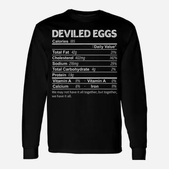 Funny Deviled Eggs Nutrition Facts Thanksgiving Food Unisex Long Sleeve | Crazezy