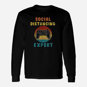 Funny Distance Vintage Retro Gamer Video Game Player Unisex Long Sleeve | Crazezy
