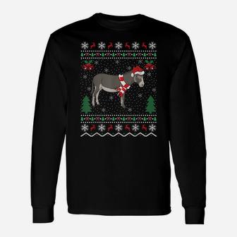 Funny Donkey Animal Lover Matching Ugly Donkey Christmas Unisex Long Sleeve | Crazezy CA