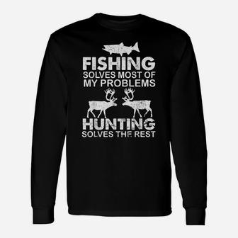 Funny Fishing And Hunting Gift Christmas Humor Hunter Cool Unisex Long Sleeve | Crazezy DE