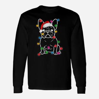 Funny French Bulldog Dog Tree Christmas Lights Xmas Pajama Unisex Long Sleeve | Crazezy DE