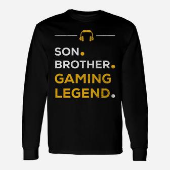 Funny Gamer Christmas Gift Son Brother Gaming Legend Unisex Long Sleeve | Crazezy