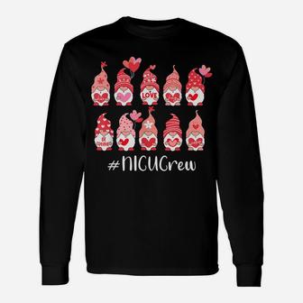 Funny Gnome With Hearts Nicu Crew Valentine's Day Matching Unisex Long Sleeve | Crazezy CA