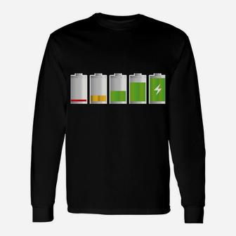 Funny Introvert Gift - My Social Battery With People Unisex Long Sleeve | Crazezy CA