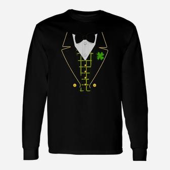 Funny Irish Leprechaun Costume Tuxedo For St Patrick Day Unisex Long Sleeve | Crazezy DE