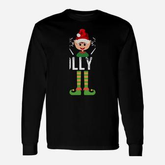 Funny Jolly Af Cute Christmas Elf Santa Hat For Men & Women Sweatshirt Unisex Long Sleeve | Crazezy DE