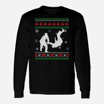 Funny Judo Ugly Christmas Martial Arts Xmas Sport Gifts Sweatshirt Unisex Long Sleeve | Crazezy