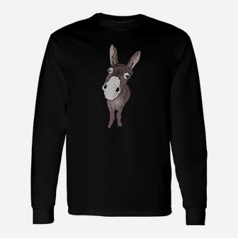 Funny Looking Donkey Gift Idea For Cute Donkeys Unisex Long Sleeve | Crazezy AU