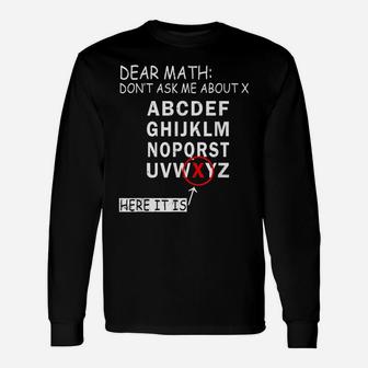 Funny Math Teacher Joke Mathematics Geeks Find X Unisex Long Sleeve | Crazezy