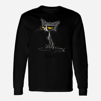 Funny Meh Cat, Funny Siamese Meh Cat Gifts For Cat Lovers Unisex Long Sleeve | Crazezy UK
