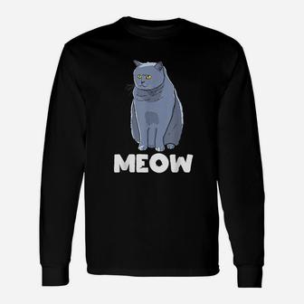Funny Meow Cat Lady And Cats Kittens People Men Women Unisex Long Sleeve | Crazezy
