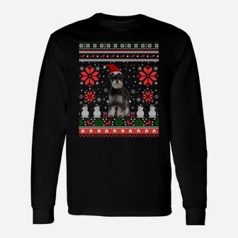 Funny Miniature Schnauzers Ugly Christmas Sweater Party Gift Sweatshirt Unisex Long Sleeve | Crazezy UK