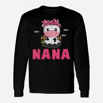 Funny Nana Cow Cute Cow Farmer Birthday Matching Family Unisex Long Sleeve | Crazezy CA
