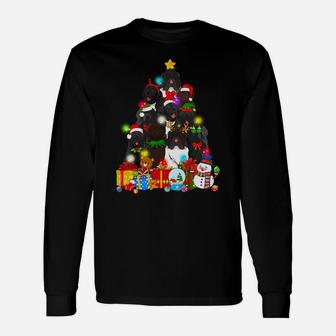 Funny Newfoundland Christmas Tree Lights Gift Dog Lover Sweatshirt Unisex Long Sleeve | Crazezy