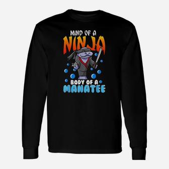 Funny Ninja Manatee Quote Joke Chubby Floaty Potatoe Gift Unisex Long Sleeve | Crazezy UK