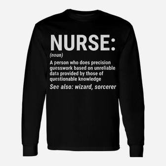 Funny Nurse Definition Registered Nurse Nursing Unisex Long Sleeve | Crazezy AU