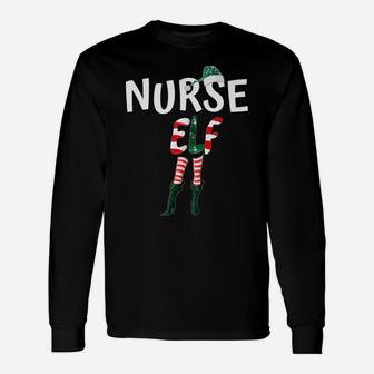 Funny Nurse Elf Christmas Outfit Great Xmas Gift For Nurse Unisex Long Sleeve | Crazezy DE