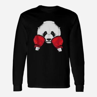 Funny Panda Boxing Cool Animal Lover Gloves Boxer Fan Gift Unisex Long Sleeve | Crazezy DE