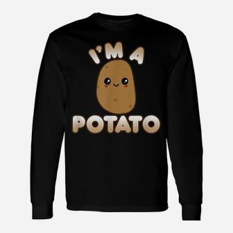 Funny Potato Costume Cute Kawaii Style Smiling I'm A Potato Unisex Long Sleeve | Crazezy