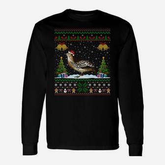 Funny Quail Bird Xmas Gift Santa Hat Ugly Quail Christmas Sweatshirt Unisex Long Sleeve | Crazezy