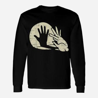 Funny Rabbit Shirt Animal Bunny Lover Shadow Play Pun Gift Unisex Long Sleeve | Crazezy AU
