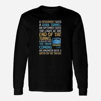 Funny Railroad Train Engineer Gift 3 Idiots On The Tracks Unisex Long Sleeve | Crazezy CA